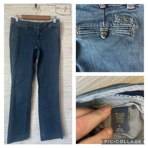 Converse One Star Womens Dark Wash Low Rise Bootcut Denim Jeans Size 4